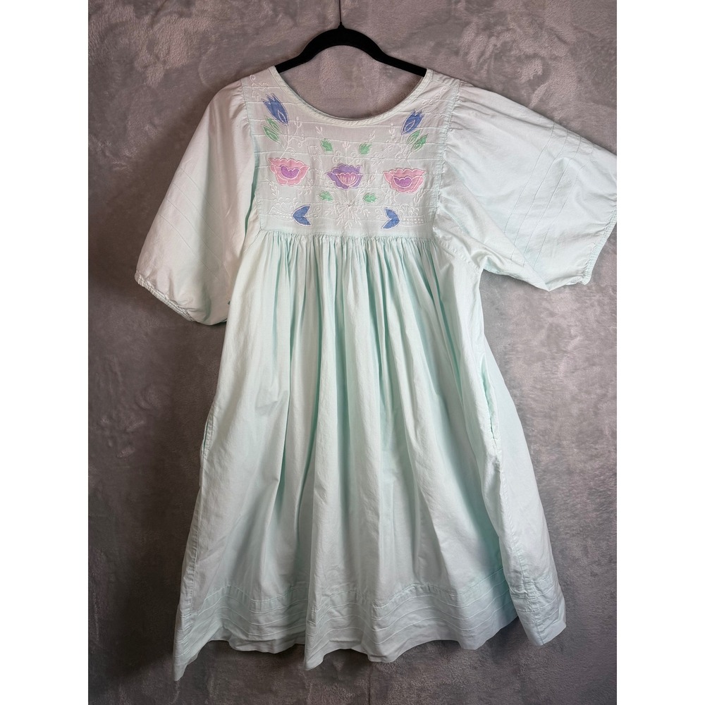 JASMINE BY KVM Dress Womens M S pastel Floral Embroidered Babydoll Cottagecore